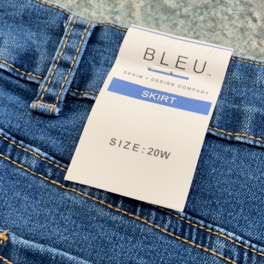 SALE! Bleu Denim skirt released hem high rise plus size 20W - Picture 10 of 12